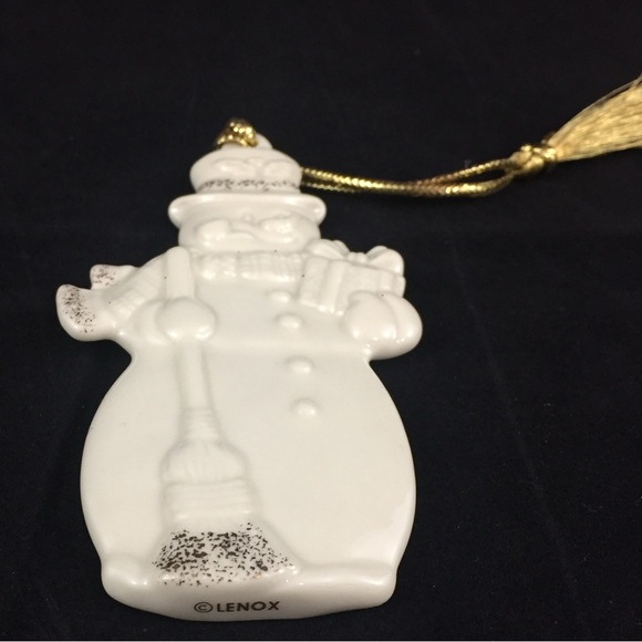 Lenox Flat Snowman Porcelain Christmas Ornament - Picture 3 of 6